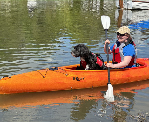 Open cockpit kayaks have plenty of space for a dog