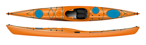 Design Kayaks Awesome Sea Kayak in Orange