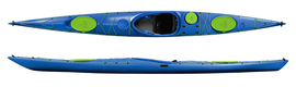 Blue Endless Sea Kayak with Lime Hatches