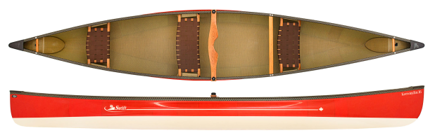 Swift Canoes Keewaydin 16 Combi Lightweight Touring Open Canoe - Ruby/Champagne 