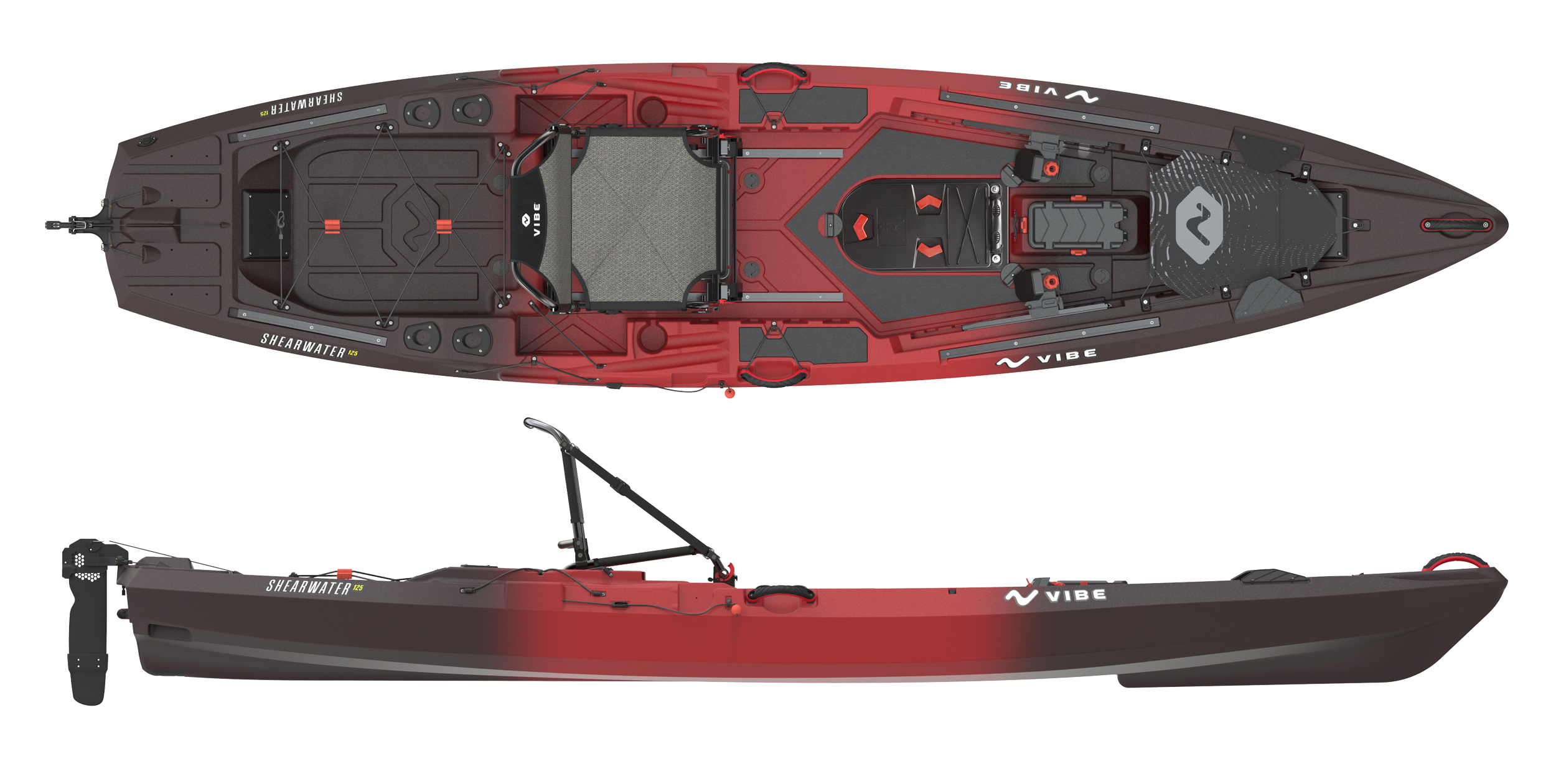 Vibe Shearwater 125 Pedal Drive Fishing Kayaks